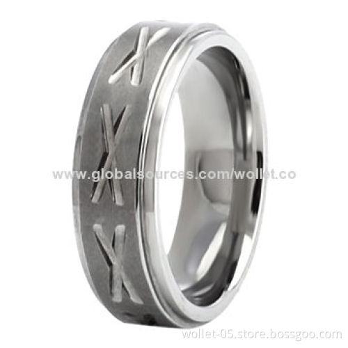 Men's Fashionable Jewelry Tungsten Ring, Can be Customized Icons and Logos